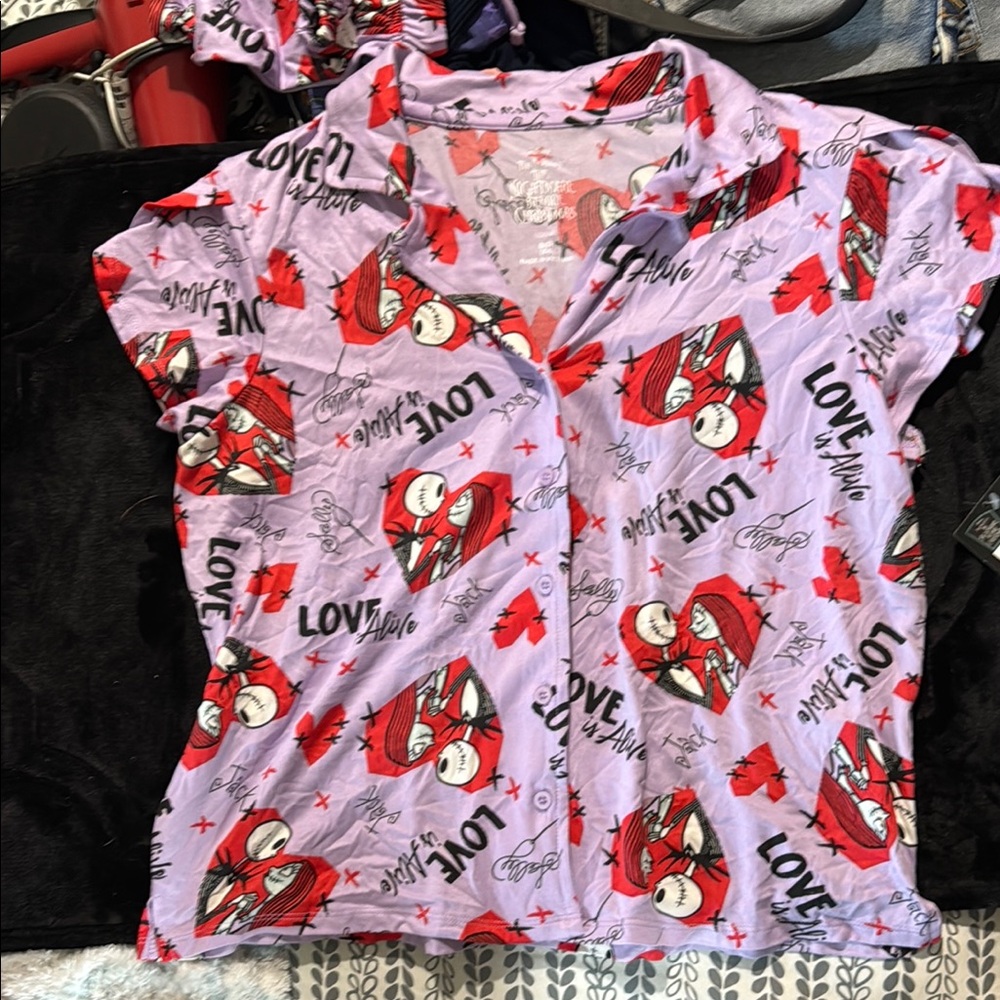 Disney Purple and Red Nightmare Before Christmas Shirt